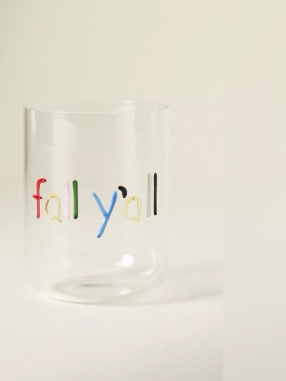 Anthropologie The Love Notes Icon Juice Clear Glass Glass "fall y'all" NEW